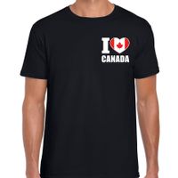 I love Canada landen shirt zwart voor heren - borst bedrukking 2XL  -