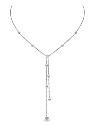 Yoko London collier Trend en or blanc 18ct serti de diamants et perles - Argent