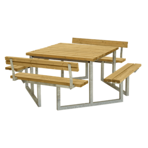 Picknicktafel Vierkant Twist Lariks 2 Rugleuningen