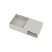 Ideavit Wastafel Solidplan 80x40x20 cm Solid Surface Mat Wit - thumbnail