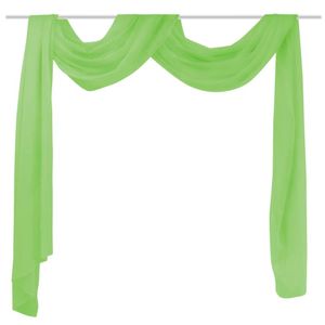 VidaXL Overgordijn doorschijnend voile 140 x 600 cm groen