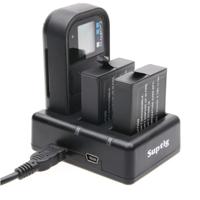 Voor GoPro HERO 5 AHDBT-501 Dual batterijen + Lader afstandsbediening met USB-Kabel (zwart)