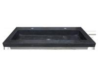 Wiesbaden Raw wastafel enkel met 2 kraangaten 120x46x5 cm hardsteen gezoet