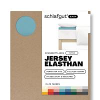 Schlafgut Schlafgut EASY Jersey Elasthan Topper Hoeslaken L - 140x200 - 160x220 467 Petrol Mid - thumbnail