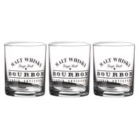 Urban Living whiskey/water/drinkglazen Comptoir - gedecoreerd glas - 3x stuks - 280 ml - thumbnail
