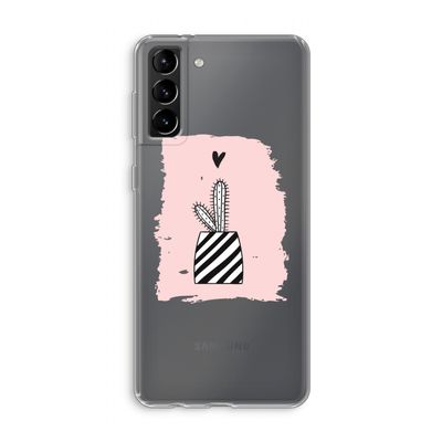 Zwart-wit cactus: Samsung Galaxy S21 Plus Transparant Hoesje