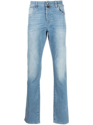 Billionaire jean droit à logo brodé - Bleu
