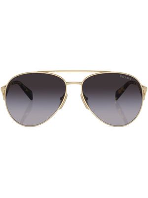 Prada Eyewear lunettes de soleil à monture pilote - Or
