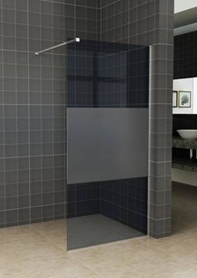 Saqu Subtly douchewand excl. muurprofiel 117,5x200cm Mat rookglas