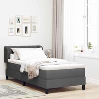 Boxspringbed met matras stof donkergrijs 90x190 cm