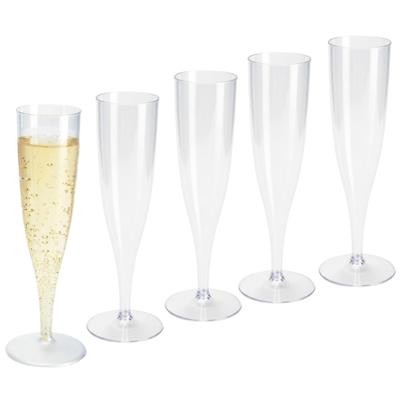 Champagne glazen - 30x stuks - kunststof - transparant - 19 cm - herbruikbaar