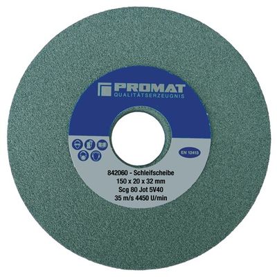 Promat Slijpmachineschijf | d.200xB25x51mm fijn 80 | vorm A | siliciumcarbide - 4000842070 4000842070