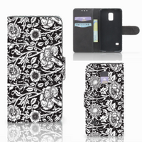 Samsung Galaxy S5 Mini Hoesje Black Flowers - thumbnail