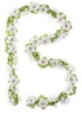 Basil roses garland - bloemenstreng - wit