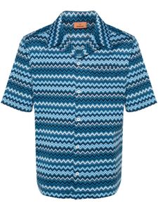 Missoni chemise en coton à motif zig-zag - Bleu