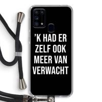 Meer verwacht  - Zwart: Samsung Galaxy M31 Transparant Hoesje met koord