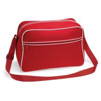 Schoudertas Retro - rood - met rits zakken - middelgroot - 40 x 28 x 18 cm - 18L - thumbnail