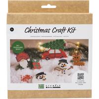 NABBI Hobbyset biobeads , kerstauto, rendier, sneeuwpop, elf en cadeau, 1 doos