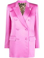 Philipp Plein blazer satiné à boutonnière croisée - Rose