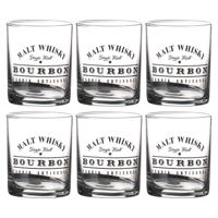 Urban Living whiskey glazen Comptoir - gedecoreerd glas - 6x stuks - 280 ml
