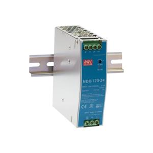 Mean Well NDR-120-24 DIN-rail netvoeding 24 V/DC 5 A 120 W Aantal uitgangen: 1 x Inhoud: 1 stuk(s)