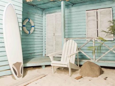 Strandhut 70x50cm Tuinschilderij - Customize it
