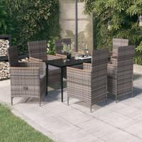 7-delige Tuinset met kussens grijs