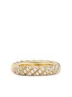 David Yurman bague Sculpted Cable en or 18ct pavée de diamants