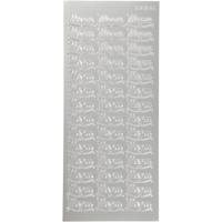 Stickers, menu, vel 10x23 cm, zilver, 1 vel
