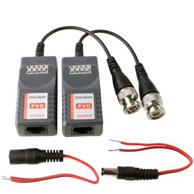 2 stks passieve video balun met Power Video/data (grijs)