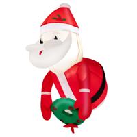 Opblaasbare Kerstman Uit het Raam 100 cm LED-Decoratie Kerstdecoratie voor Buiten Kerstdecoratie voor Binnenplaats/Tuin/Gazon