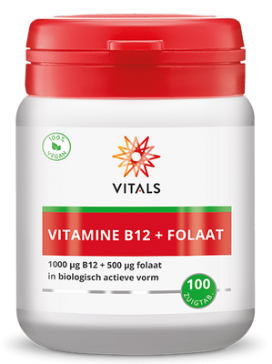 Vitals Vitamine B12 1000mcg + Folaat 500mcg Zuigtabletten