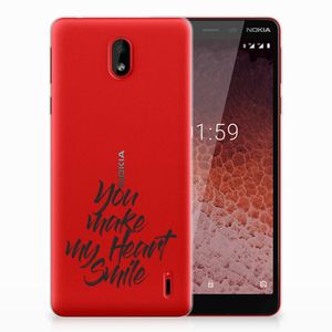 Nokia 1 Plus Siliconen hoesje met naam Heart Smile