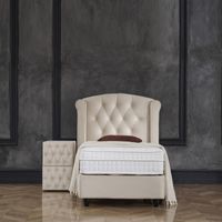 DreamHouse Bedding Boxspring Met Opbergruimte - Aurora 90 x 200, Kleur: Beige, Montage: Exclusief