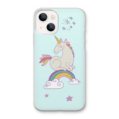 Regenboog eenhoorn: iPhone 13 mini Transparant Hoesje