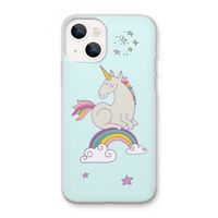 Regenboog eenhoorn: iPhone 13 mini Transparant Hoesje