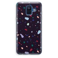 Dark Rounded Terrazzo: Samsung Galaxy A6 (2018) Transparant Hoesje