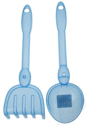 écoiffier hark en schep blauw 30 cm