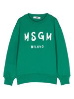 MSGM Kids sweat en coton à logo imprimé - Vert