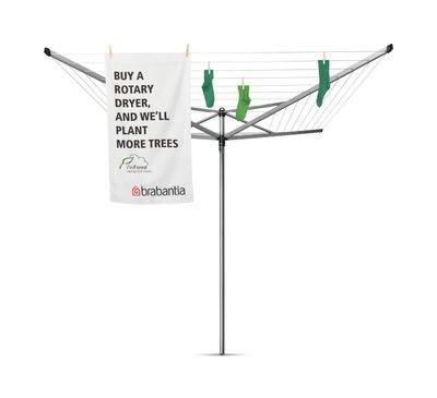 Brabantia topspinner droogmolen met metalen grondanker 50 meter metallic grey