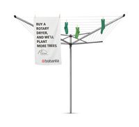 Brabantia topspinner droogmolen met metalen grondanker 50 meter metallic grey