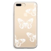 White butterfly: iPhone 7 Plus Transparant Hoesje