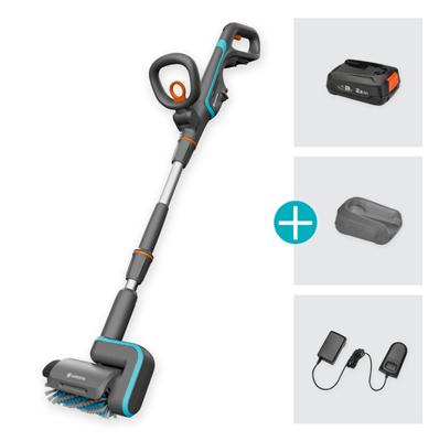 GARDENA Accu-multireiniger AquaBrush Patio 03/18V P4A set vloerreiniger