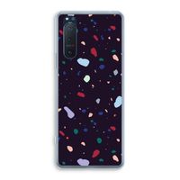 Dark Rounded Terrazzo: Sony Xperia 5 II Transparant Hoesje