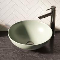 Brauer Bowl Waskom - Rond - 40 cm - Keramiek - Mat - Pastel Groen