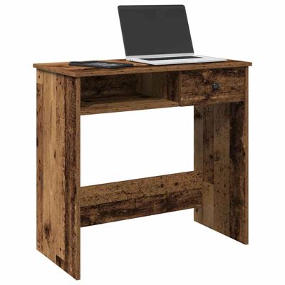 Bureau 80x40x75 cm bewerkt hout oud houtkleurig
