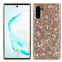 Plating glittery poeder schokbestendig TPU Case voor Galaxy Note 10 (goud)