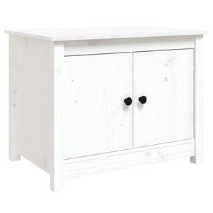 The Living Store Salontafel Klassiek Massief Grenenhout - 71 x 49 x 55 cm - Wit