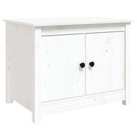 The Living Store Salontafel Klassiek Massief Grenenhout - 71 x 49 x 55 cm - Wit