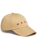 Marni casquette en coton à logo brodé - Marron